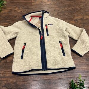 NWT PATAGONIA KIDS Retro Pile Jacket Warm Fleece Zip-up Jacket El Cap Khaki
